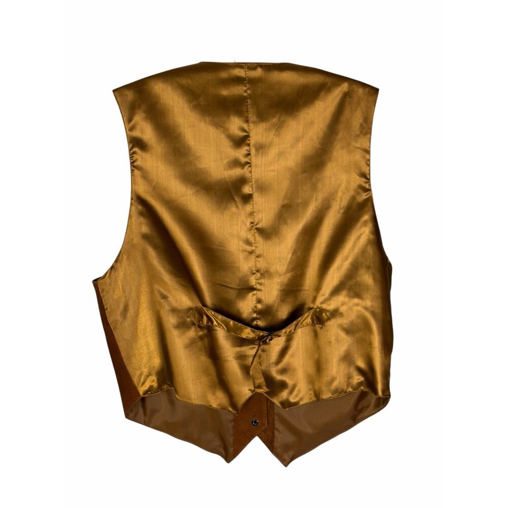 Vintage Brown Suede Western Vest Mens XL  Snap Front Cowboy - Picture 2 of 7